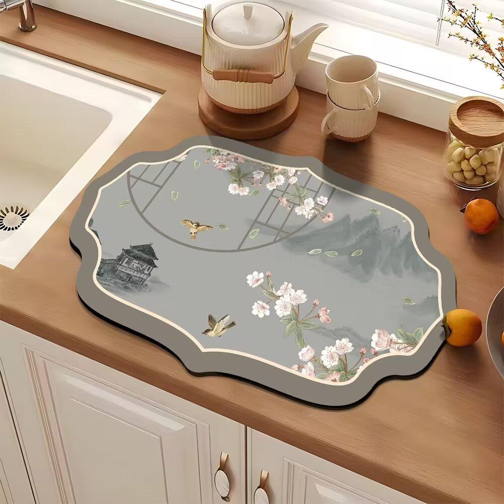 Коврик для слива кухонной столешницы, высокий уровень впитываемости, мытье посуды, тарелок, палочек для еды, крана для раковины, барного стола