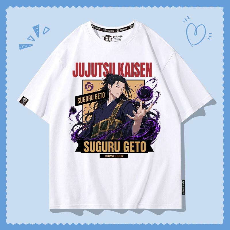 Jujutsu Battle Joint Anime Peripheral Cotton Cartoon Printed Unisexs And Unisexs Short Sleeves New Fashion Trend Casual Tshirt