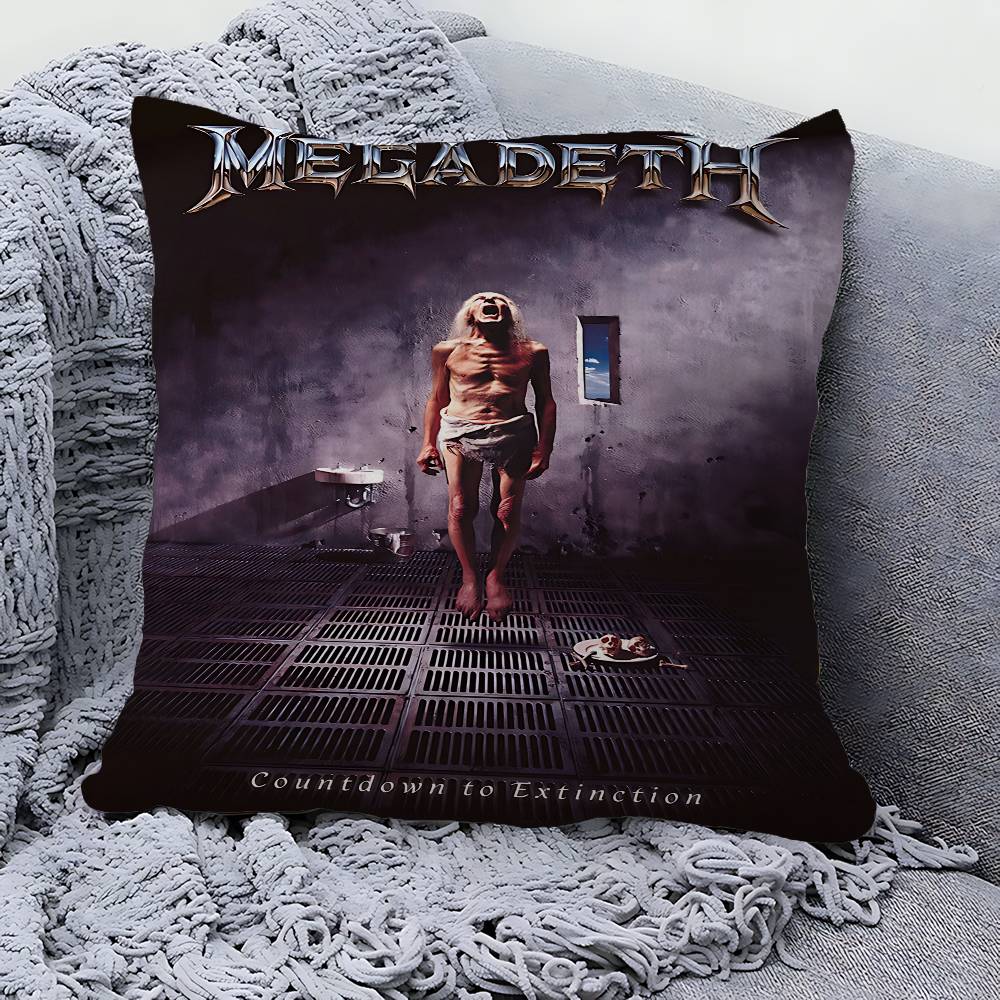 Band M-Megadeth Pillow Gift Home Office Decoration Pillow Bedroom Sofa Car Cushion CoverPillow Case