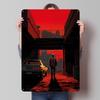 Man In Alleyway With Car Printed Poster Customized Retro Wall Art Vintage Metal Tin Signs for Home Decoration Living Room Decor