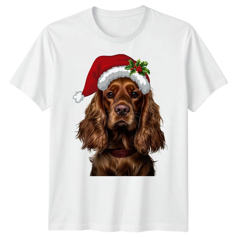 Spaniel Dog Christmas Holiday Animals Unisexs Unisexs Graphic Tee Festive Tee
