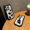 Cartoon Cat Ears Bezel Cute Little Black Cat Acrylic Phone Case for iPhone 15 Pro Max 14 Plus 13 12 Pro 11 All-inclusive Fall Protection Cover