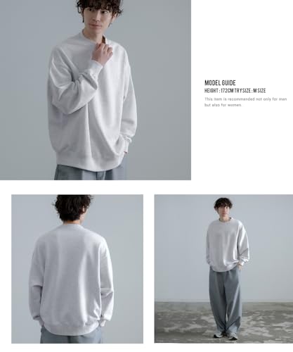 Улучшенный мужской однотонный флисовый свитшот, SIDE23-088, 80007, пепельный