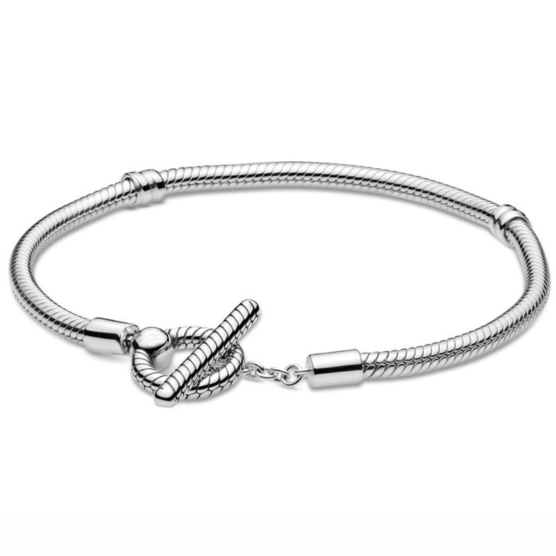 Оригинальная застежка «Падающая звезда» с Т-образной застежкой, браслет-цепочка «змея», подходит для ювелирных изделий из стерлингового серебра 925 пробы с бусинами