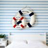 Classic Red & Blue Life Buoy Desk Decor, Nautical Ornament - Perfect for Home Office, Shelf, or Maritime Theme Room Styling