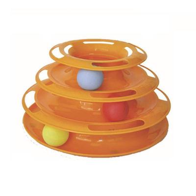 Три уровня Pet Cat Toy Tower Tracks Disc Cat Intelligence Развлечение Triple Pay Disc Игрушки для кошек Мяч Тренировочная тарелка