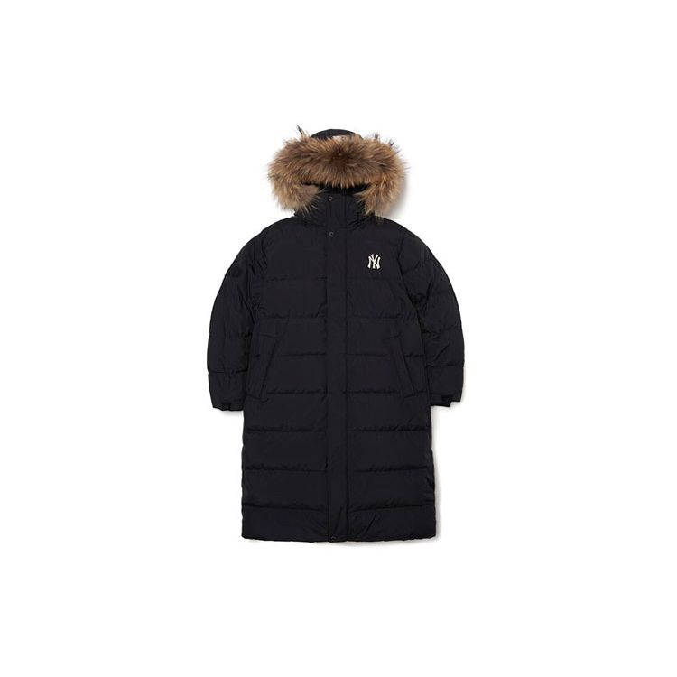 MLB Casual Long Hooded Warm Down Jacket Unisex outerwear Black 3ADJJ0716-50BKS