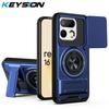 KEYSION Магнитный чехол для телефона Realme 16 Pro 5G 16 Pro+ 5G Защита камеры сдвижной Подставка-кольцо Ударопрочная задняя крышка