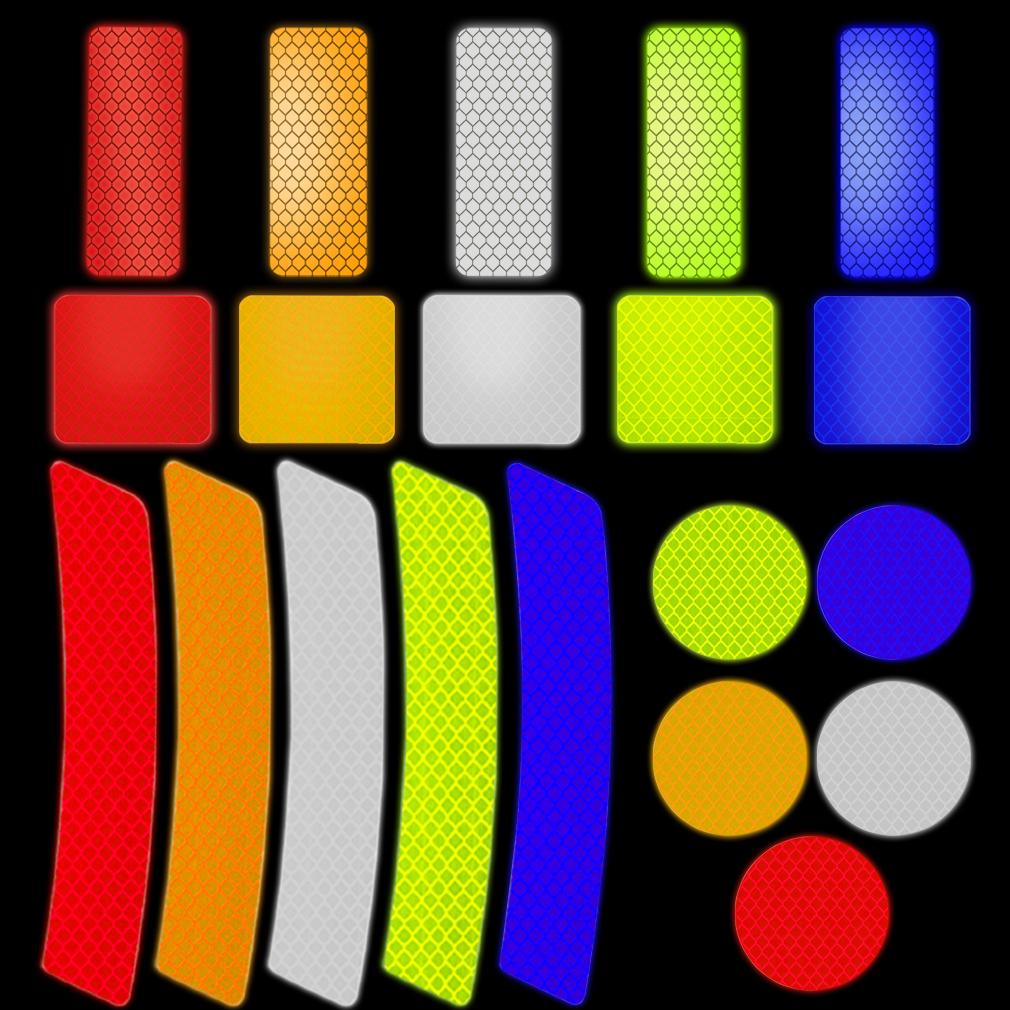 Цветные наклейки-отражатели для автомобиля. 10 штук