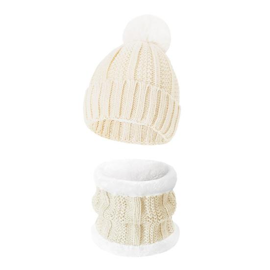 Набор из 3 предметов: зимний вязаный шарф, перчатки и шапка с помпоном и флисовой подкладкой. Шапка без полей, перчатки с сенсорным экраном, набор для согрева шеи.