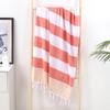 Turkish Cotton Striped Beach Towel with Tassels – Absorbent, Ideal for Bathing, Swimming, and Sun Protection