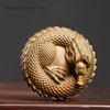 7x7x4.5cm High-end Creative Natural Green Sandalwood Carving Zodiac Dragon Text Playing Hand Pieces Desktop Crafts Animal