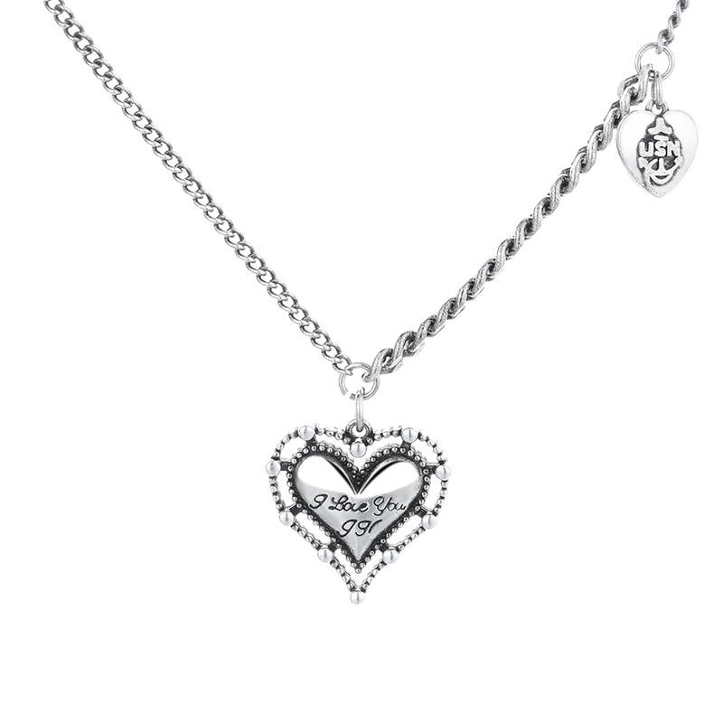 925 пробы стерлингового серебра винтажное ожерелье для женщин девушек парное сердце шарм элегантные вечерние украшения dz599