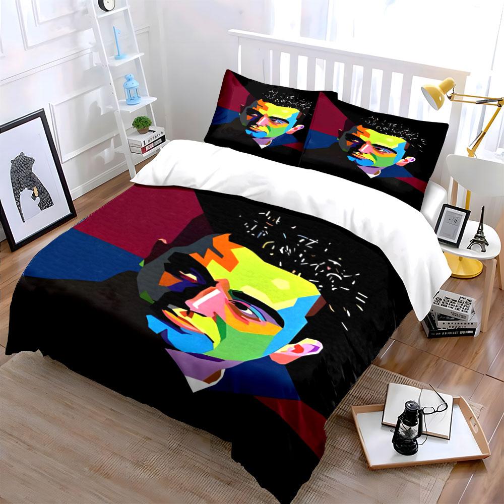 Colorful geometric face illustration. Bedding sets Duvet cover sets Duvet covers Pillowcases(1 * Duvet Cover 2 * Pillowcases without duvet insert)