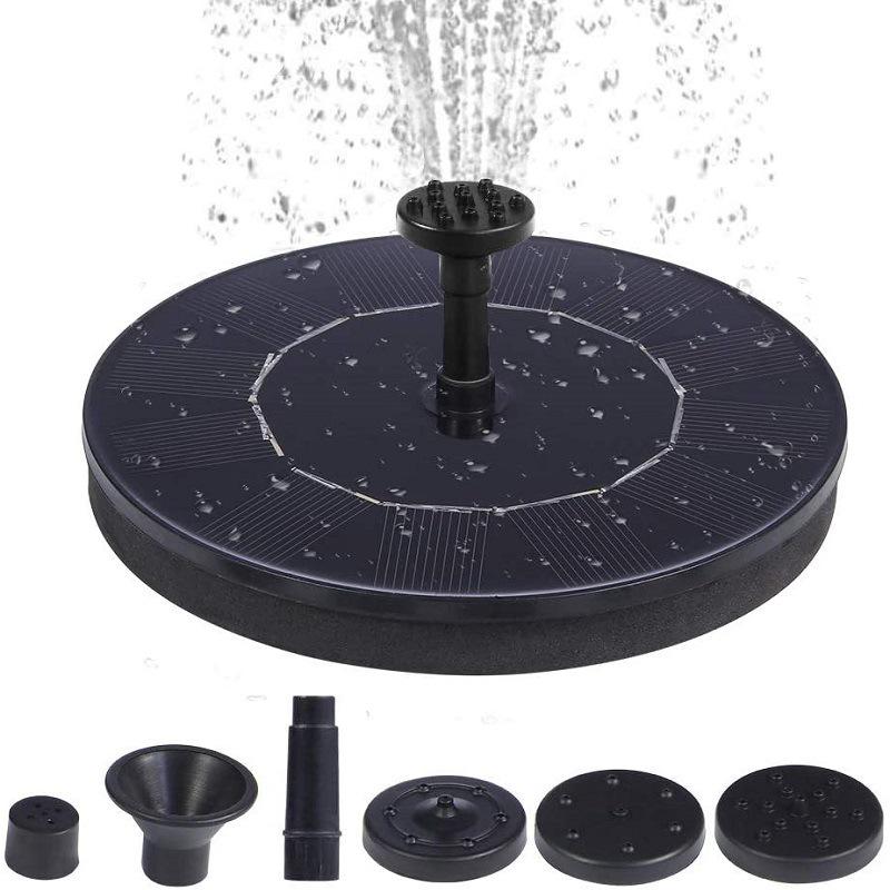 Фонтан-плавающая поилка для птиц на солнечной батарее с подсветкой, 16 см, для бассейнов и садовых ландшафтов