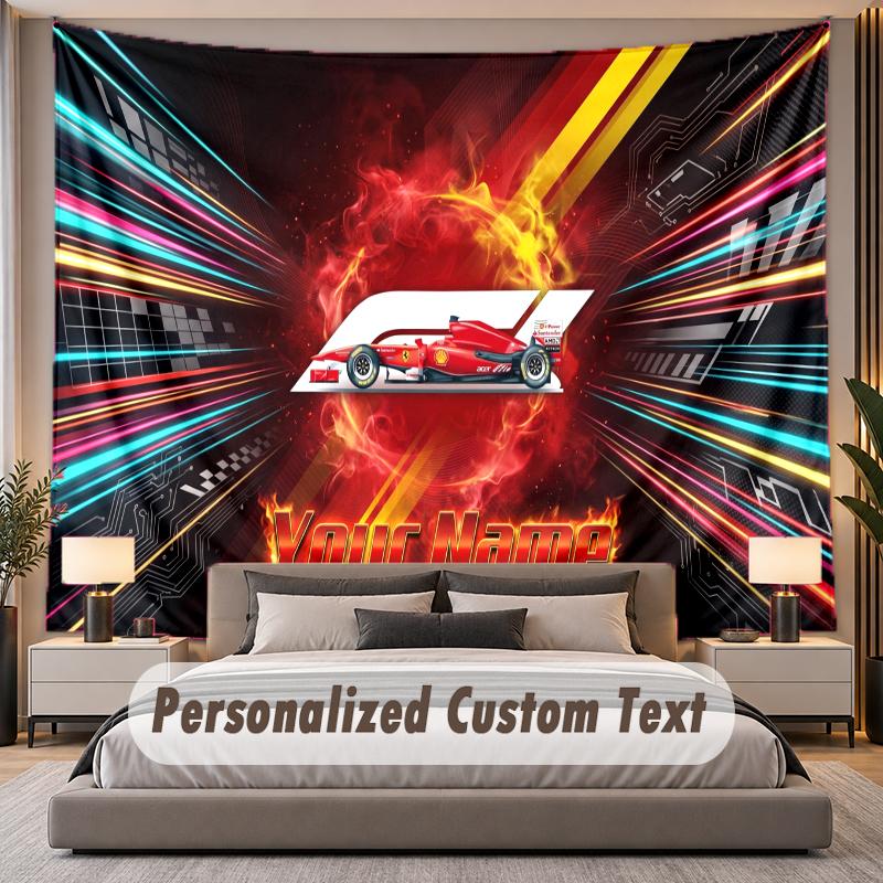 Custom Name Text Tapestry F1 Personalized Polyester Wall Tapestry For Bedroom And Room