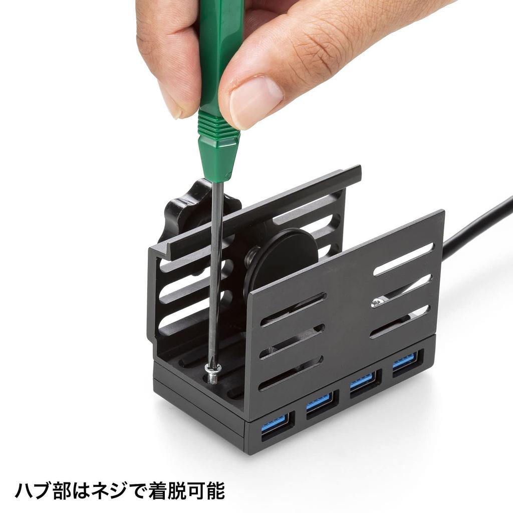 Sanwa Supply USB Gen 1 Настольный 3.2 Type-C Хаб, Черный, USB-3TCH31BK