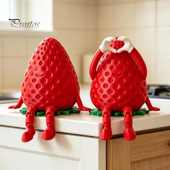 Уникальные подарки на день рождения для друзей 3D-печатный шарнирный ящик-клубника, милая фигурка с коробкой, подвижные конечности, мини-держатель для безделушек на рабочий стол