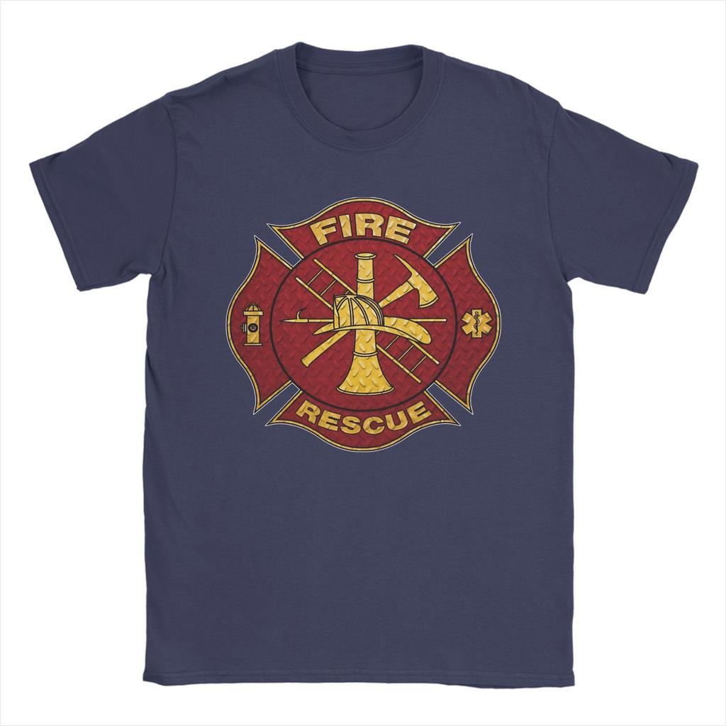 Harajuku T Shirt Fire Fighter Rescue Firefighter Cotton TShirts Tshirt for Unisex Beach Aesthetic Print Short Sleeve Top Tees