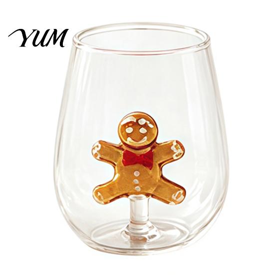 Cute Glass Cups with 3D Fruit Ornaments Clear Drinking Cup And Christmas Holiday Ornaments, Handmade Decorative Mugs Heat Resistant Borosilicate