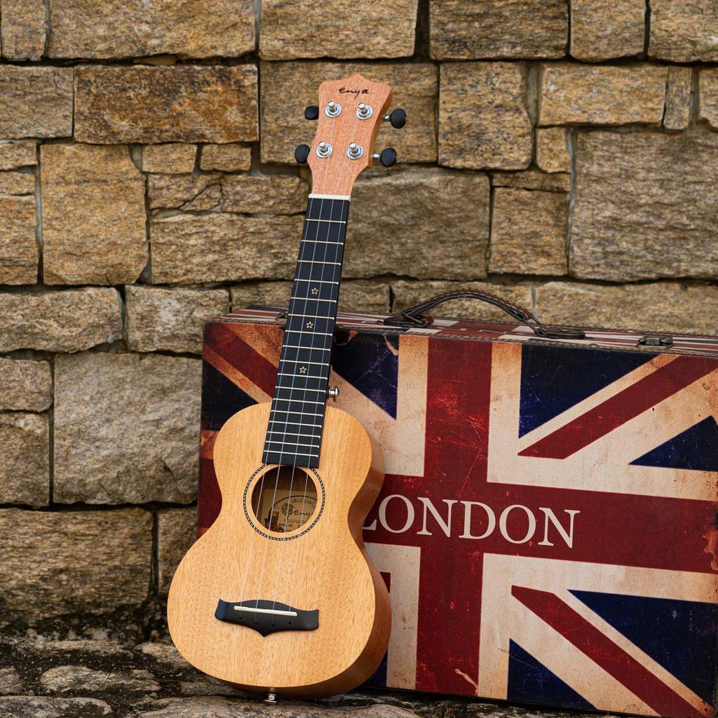Набор для начинающих сопрано из 6 укулеле из красного дерева Enya Ukulele, ремень для укулеле, в комплект входит укулеле/Детали укулеле/Один EUS-25D, чехол, тюнер, струны, медиатор,
