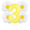 5pcs Set Daisy Foil Balloons Bouquet Yellow Number Balloon 0-9 Boho Girls Birthday Party Decorations Summer Sunshine Baby Shower