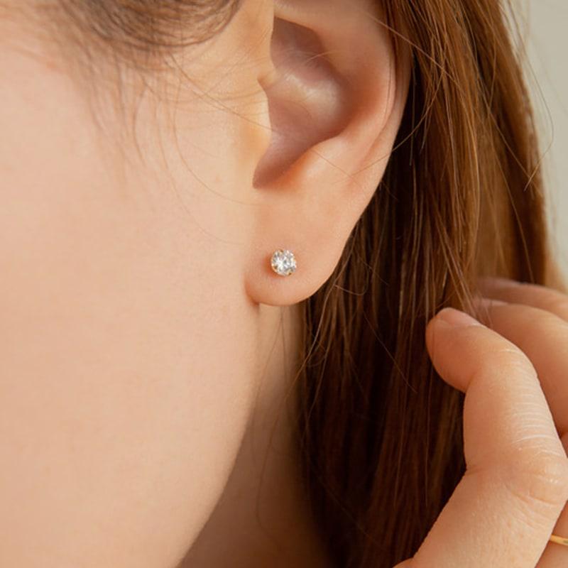 LUNNE 14k Пирсинг из кубического циркония (14-каратное золото) #PI03