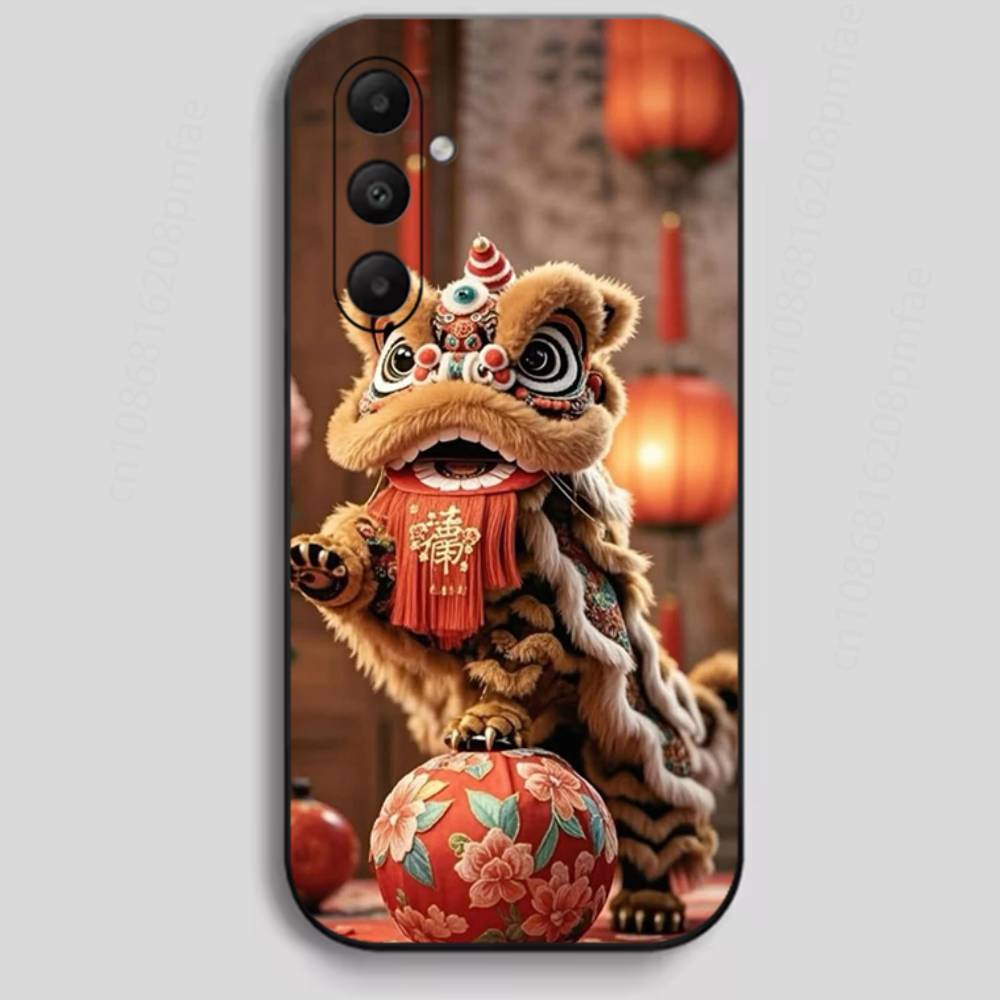 Чехол для телефона 'Китайский танец льва' для Samsung Galaxy A13, 21s, 22, 31, 32, 40, 52, 71, A91, Мягкий черный корпус