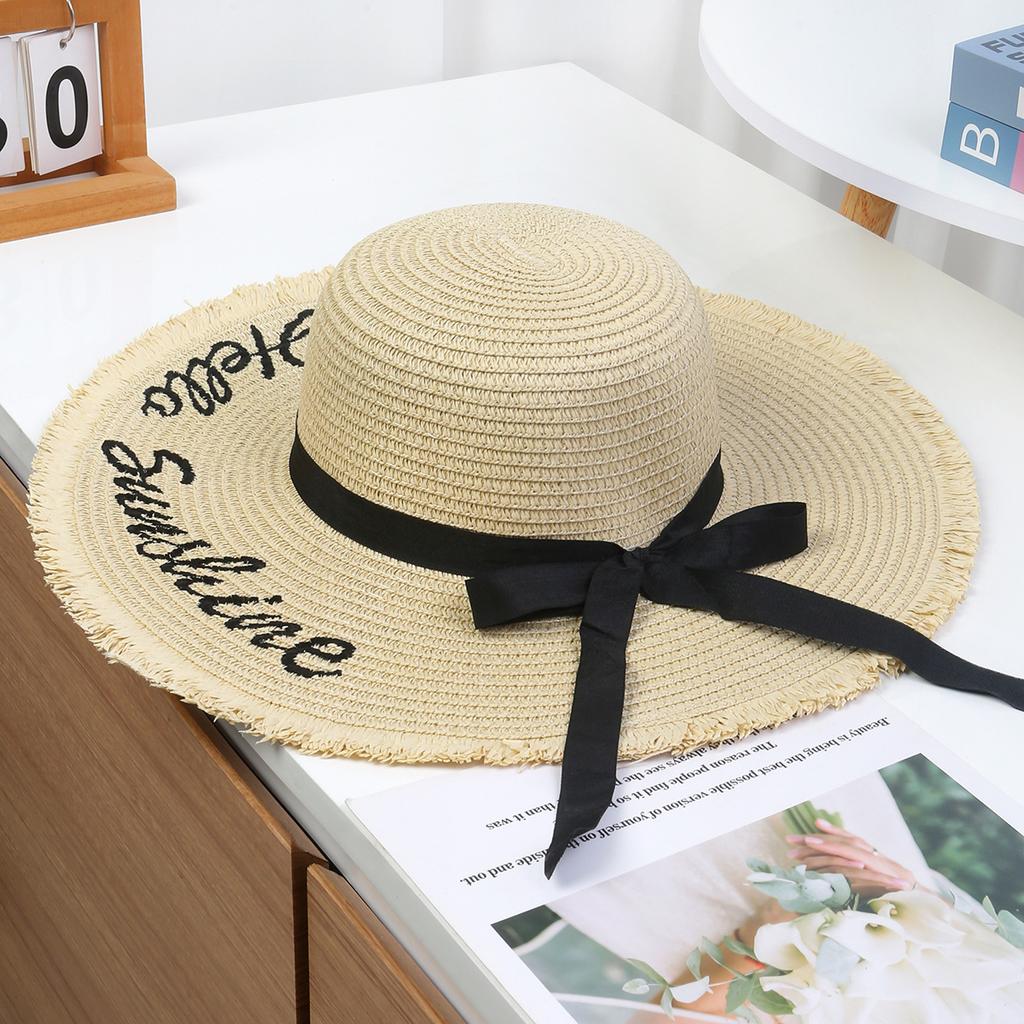 Seaside vacation big brim sun hat women's spring new sunshade sun protection hat French woven straw hat tide