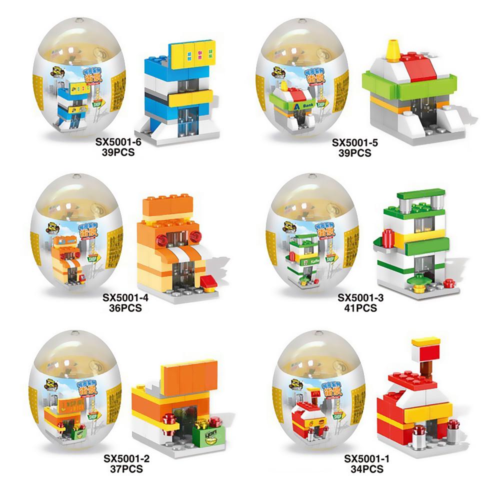 Self-Locking Street View Series/Fire Rescue Team Building Blocks Creative Egg