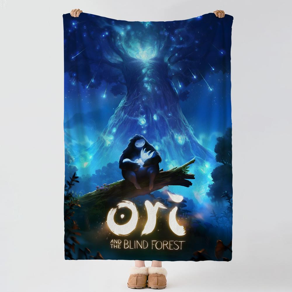 Ori a-and t-the Blind Forest Throw Soft Warm Flannel Blanket, Multi-use Throw for Bed Sofa Office, Air Conditioning Nap Blanket