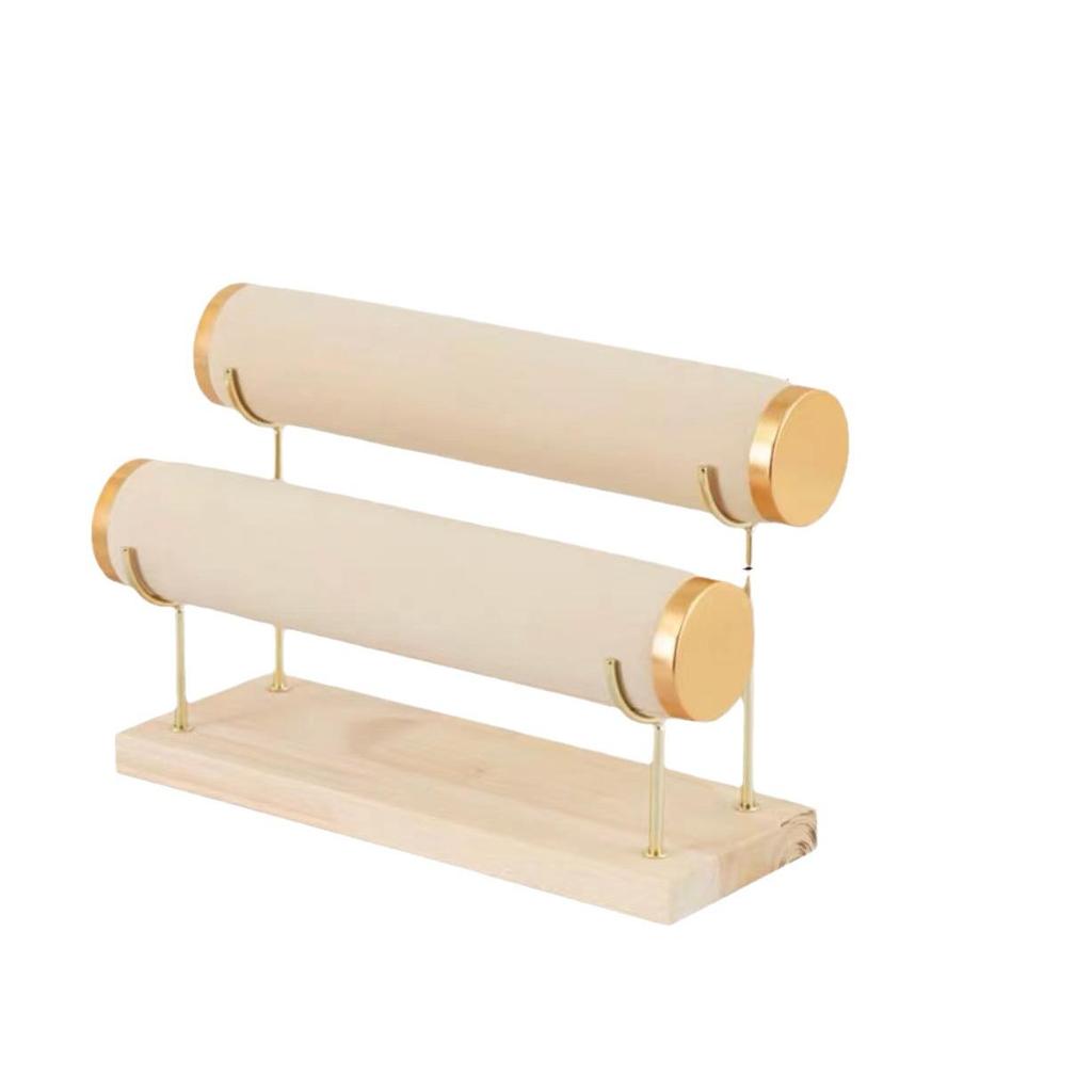 Бархатная подставка для ювелирных изделий: Массив дерева, одно/двухъярусный для браслетов и часов