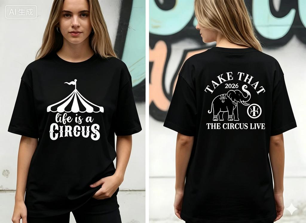 Take That The Circus Live Tour Унисекс Летняя Хлопковая Футболка Удобная Высококачественная Ins от YK Style
