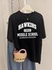 Hawkins 1983 Middle School Prints TShirts Womens Summer Basic T Shirts ONeck Soft Short Sleeve Tops Casual Loose Woman Clothes