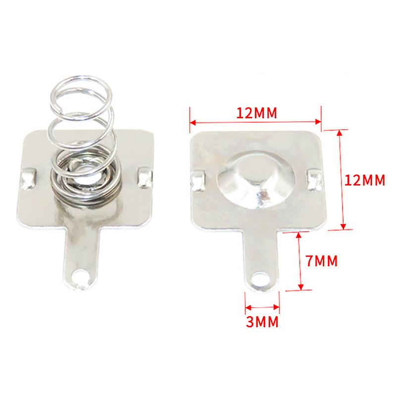 5 комплектов 12 мм x 12 мм - + Запасная металлическая пружинная контактная пластина серебристая однонаправленный паз для корпуса батареи AA