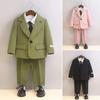 Boys Formal Suits 2yrs To 12yrs Children Performance Costumes Gentleman Kids Wedding Birthday Blazer Set Toddler Birthday Gown