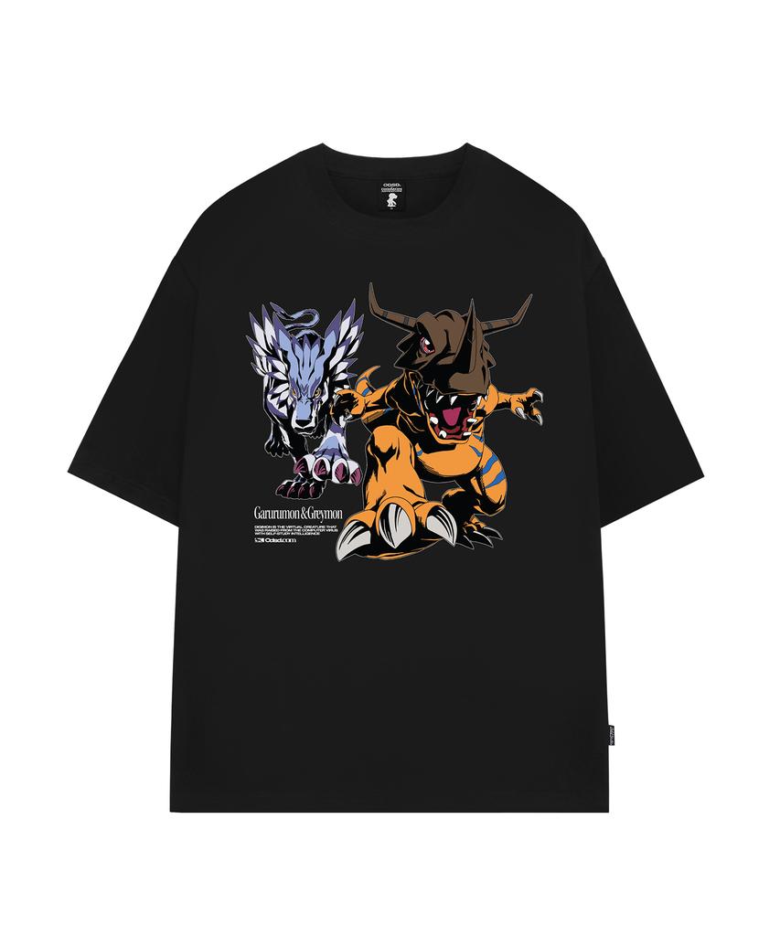 ODDSTUDIO [Digimon Adventure] Greymon & Garurumon Overfit T-Shirt - 2 Colors