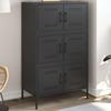 VidaXL Highboard Black 68x39x113 Cm Steel, Buffet, Cupboard, Sideboard, Cabinet, Storage Cabinet, High Cabinet, 842958