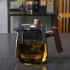 Glass Tea Pot With Wood Handle Chinese Heat-resistant Glass Teapot Transparent Steaming Tea Glass Kettle Tea Set Infuser Tea