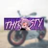 Розовая наклейка с двойным пучком в стиле аниме THIRSTY 1 шт., 2D плоская водостойкая виниловая наклейка для автомобиля, скейтборда, багажа