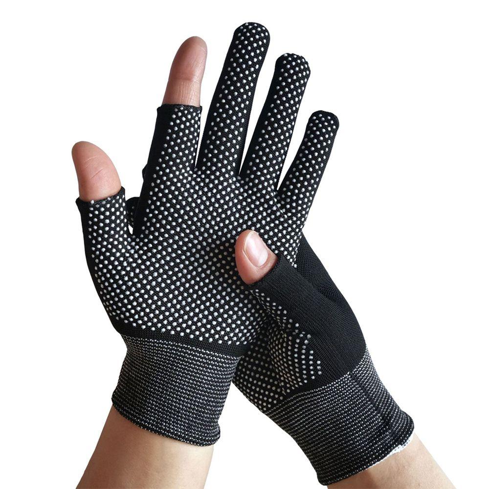 Sunscreen Sports Sun Protection Driving Biking Mittens Two Half Fingers Anti-Slip Fishing Gloves