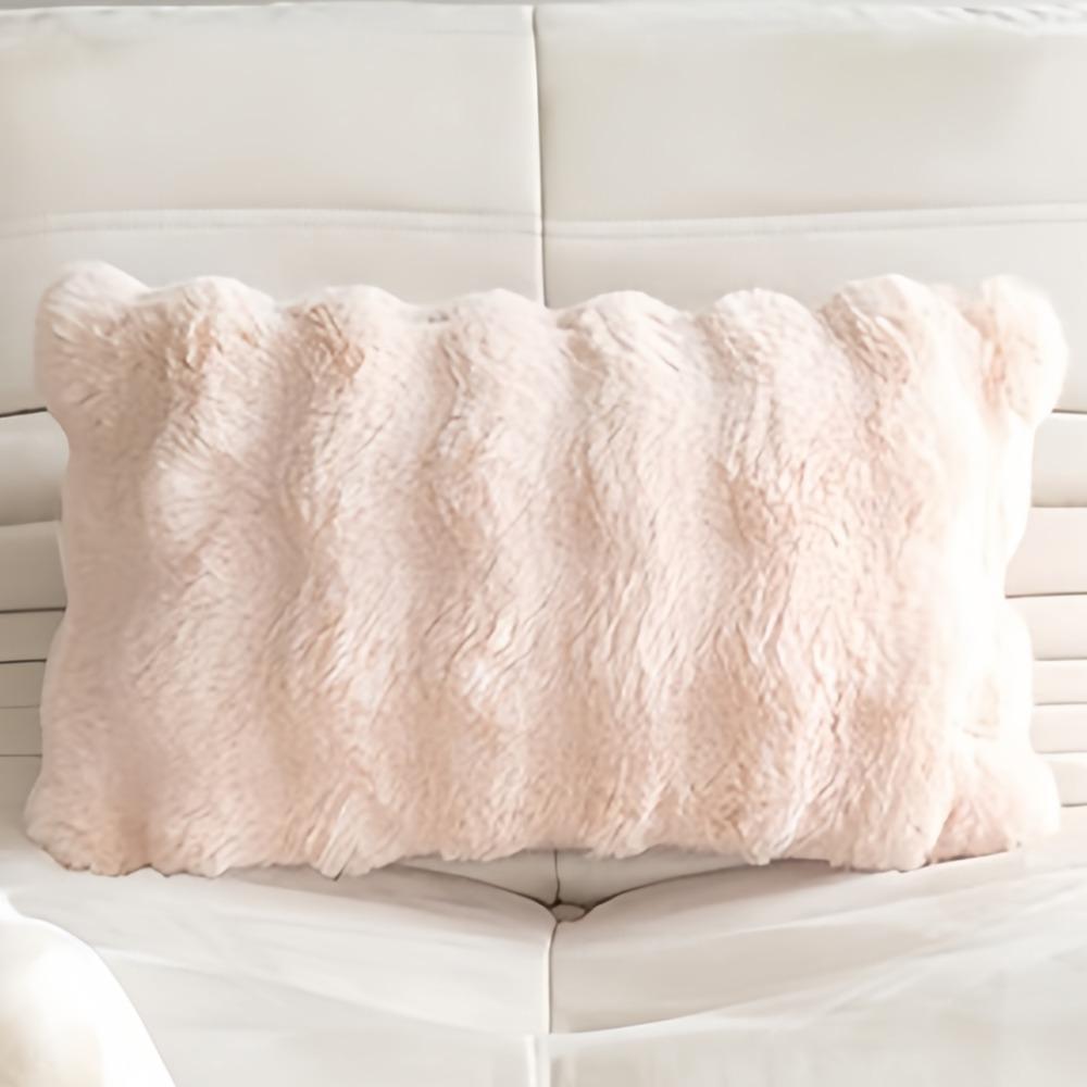 Плюшевая наволочка из искусственного кроличьего меха, теплая наволочка, простая наволочка для диванной подушки, домашний декор