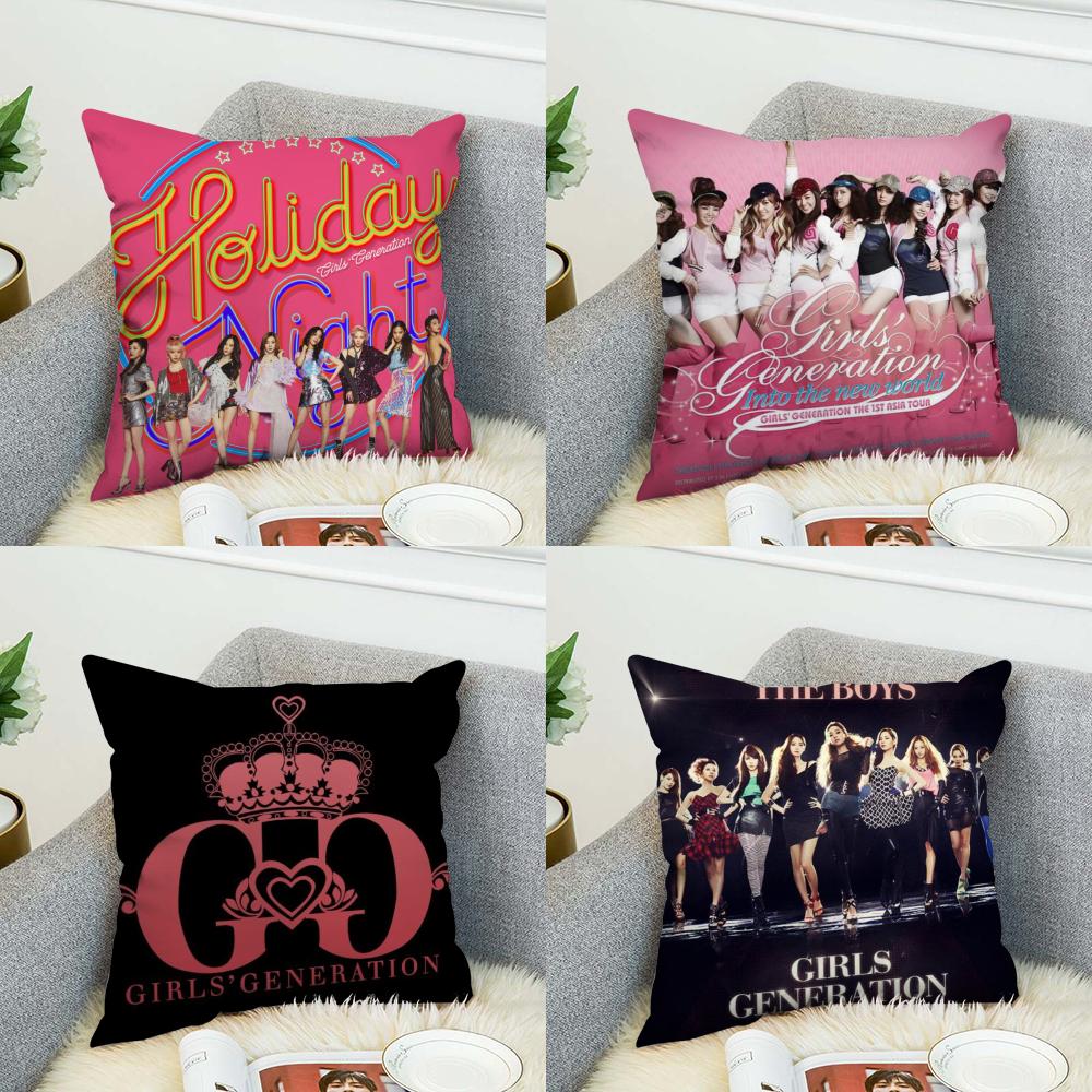 Girls Generation Pillow Case For Car Sofa Decorative Home Doublesided Print Plush Square Throw Pillow Cushion Cover