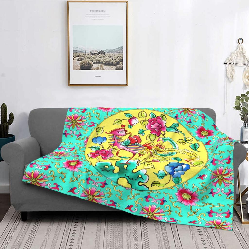 Peranakan Pattern Yellow 2024 An Ultra-Soft Micro Fleece Blanket