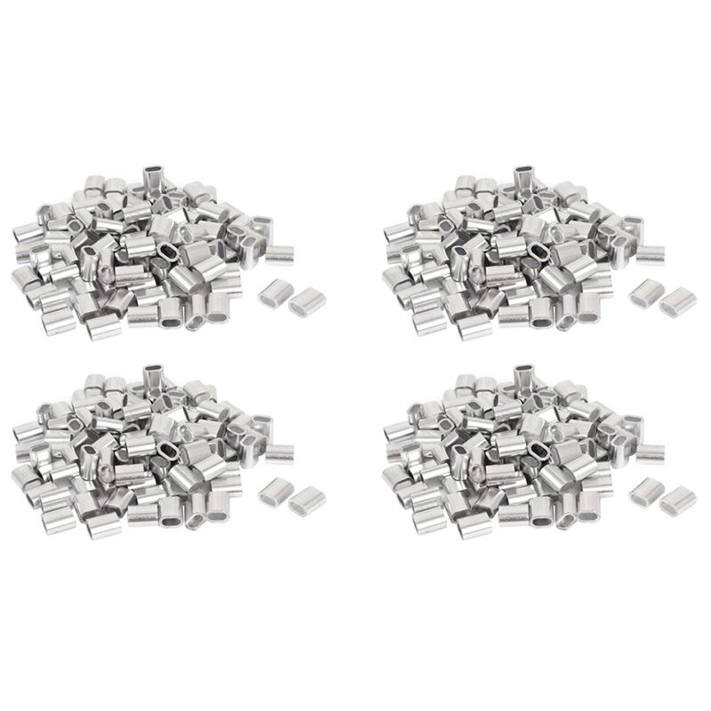 A84E-2.5Mm Single Hole Wire Rope Aluminum Sleeves Clip Cable Crimps 400Pcs