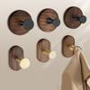 Solid Wood Wall Mount Hook No Drilling Wood Hook Space Saving Suction Cup Hook  Bathroom Storage