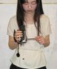 RONRON Drawstring Knot V Half Sleeve Knit Ivory