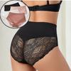 Women's Lace Stitching Seamless Panties High Waist Large Size Briefs Hip Lifting Underwear M-2XL