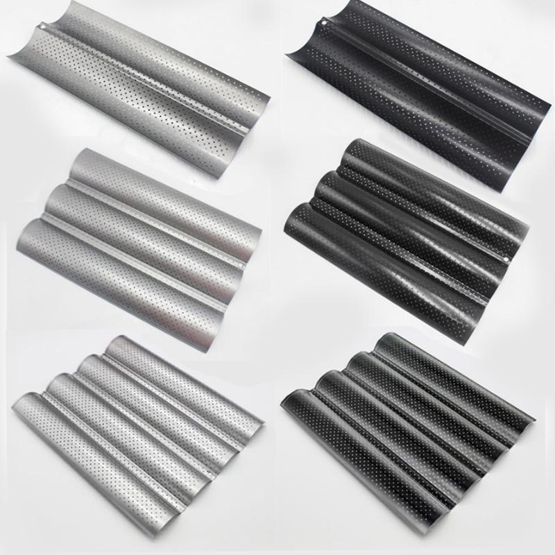 Форма для выпечки французского хлеба, волнистый противень для выпечки хлеба, практичные формы для багетов, 2/3/4 желобка, волнистые инструменты для выпечки хлеба