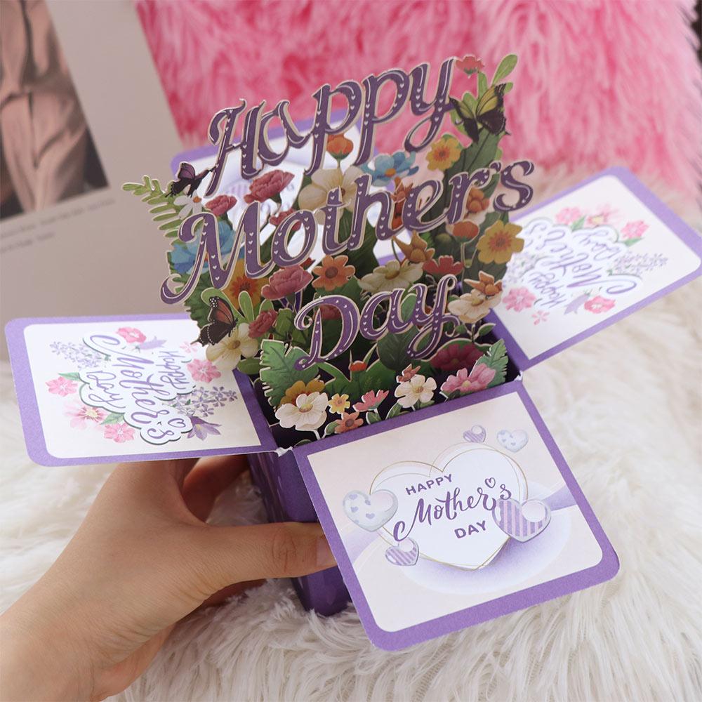 Butterfly 3D Mother's Day Card Flower Flower Pop Up Card Mom Greeting Card Party Decoration